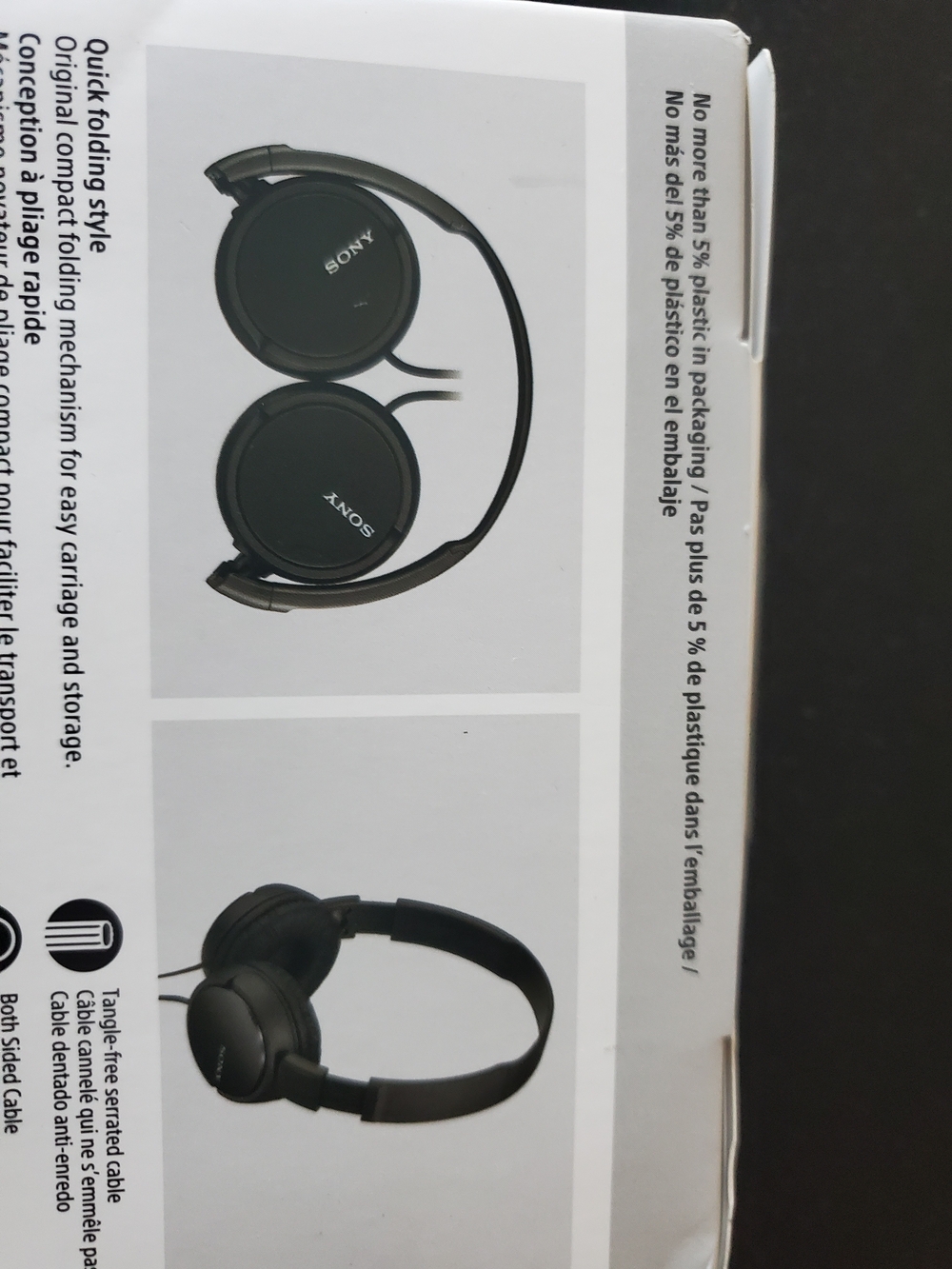 Sony Black On-Ear Wired Headphones (unopened) - Picture 2 of 2
